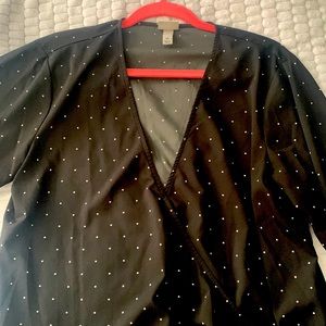 A NEW DAY black booted blouse long sleeves Size XL